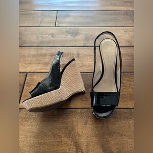 Jill Sander Size 5.5 Patent Wedge Sandals